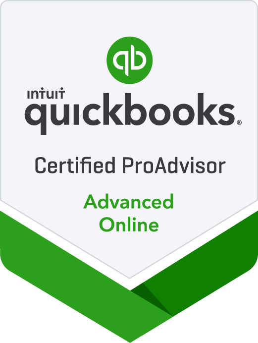 The green Advanced Certified QuickBooks ProAdvisor QuickBooks Online (QBO) logo means a Certified QuickBooks ProAdvisor has passed current training and a 48 question test for using Intuit's Simple Start, Essentials, and Online Plus products for companies who need to have one, up to three, and up to five concurrent users. QuickBooks Online offers the ability to access your data anywhere and anytime regardless of operating system so you can use it with a PC or Mac.